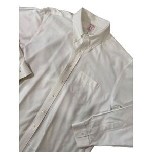 Brooks Brothers Madison Non Iron Supima Cotton Button Down Shirt Men 17 36 White